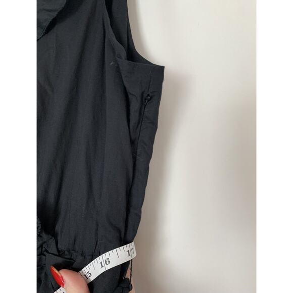 J. Crew Womens Dress 12 Maxi Tiered Ruffles Vneck Black Sleeveless New - Picture 7 of 11